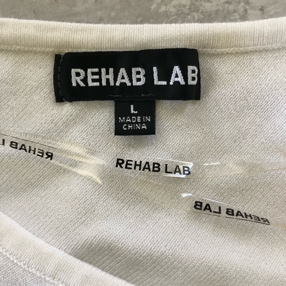 Rehab Lab One Shoulder Cut-Out Varsity Stripe Knit Crop Top, Womens S, Jr L NEW - Picture 2 of 10